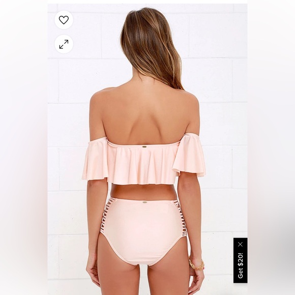 NWT O'Neill Lux Solids Peach High-Waisted Bikini Set - Picture 4 of 11